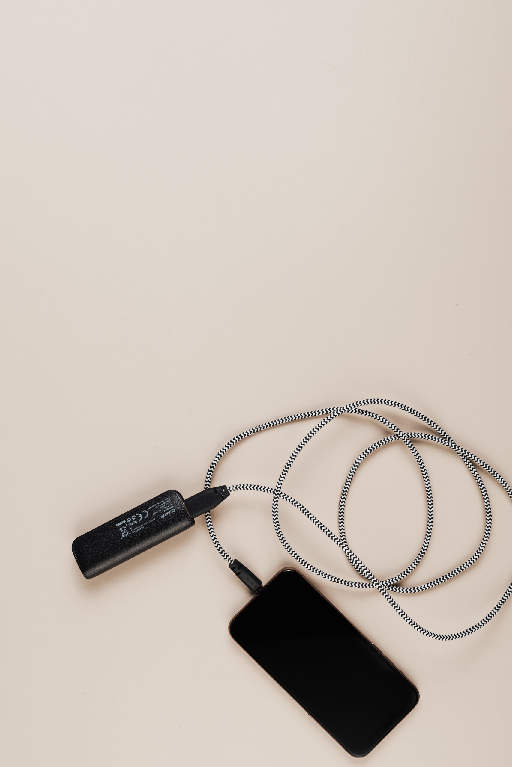 Compact power bank with charging cable